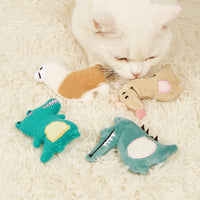 HKM-8863549 Plush Catnip Toy Set with Bite-Resistant and Scratch-Resistant Features - Includes Chili, Eggplant, Zucchini, Corn, and Carrot
