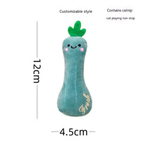 HKM-8863549 Plush Catnip Toy Set with Bite-Resistant and Scratch-Resistant Features - Includes Chili, Eggplant, Zucchini, Corn, and Carrot