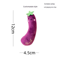 HKM-8863549 Plush Catnip Toy Set with Bite-Resistant and Scratch-Resistant Features - Includes Chili, Eggplant, Zucchini, Corn, and Carrot
