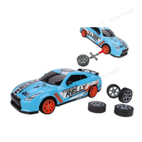 HKM-886355 1:24 Scale Remote Control Drifting Car with LED Lights - Electric 4WD Model for Kids and Beginners, Indoor-Outdoor Use