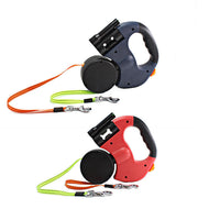 HKM-8863677 Dual Headed Retractable Dog Leash with LED Light and Garbage Bag Holder