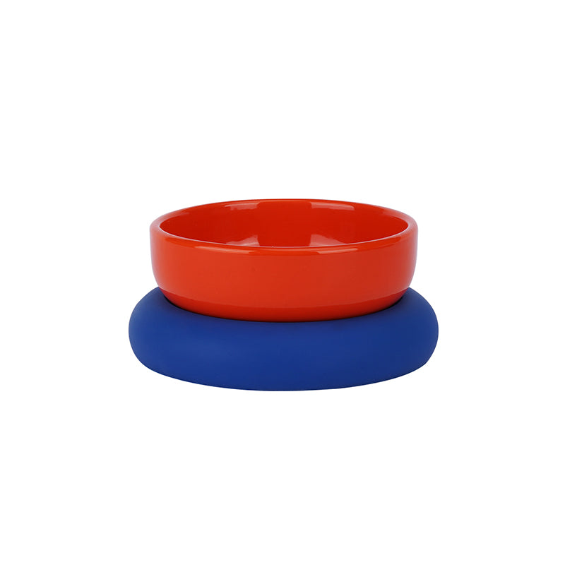 HKM-8864061 Ceramic and Silicone Pet Bowl for Cats - Fun and Colorful Food & Water Dish