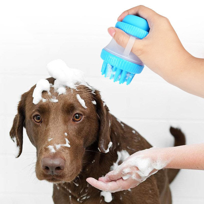 HKM-8865469 Silicone Pet Bathing Brush with Massage Function and 125ml Capacity