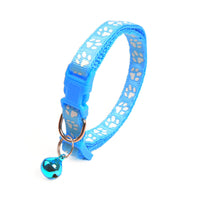 HKM-8865853 Solid Color Nylon Footprints Puppy Bell Collar for Cats - Various Colors Available