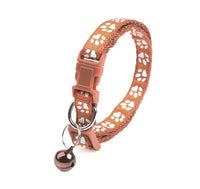 HKM-8865853 Solid Color Nylon Footprints Puppy Bell Collar for Cats - Various Colors Available