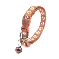 HKM-8865853 Solid Color Nylon Footprints Puppy Bell Collar for Cats - Various Colors Available
