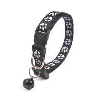 HKM-8865853 Solid Color Nylon Footprints Puppy Bell Collar for Cats - Various Colors Available