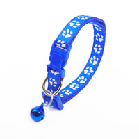 HKM-8865853 Solid Color Nylon Footprints Puppy Bell Collar for Cats - Various Colors Available