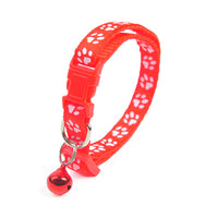 HKM-8865853 Solid Color Nylon Footprints Puppy Bell Collar for Cats - Various Colors Available