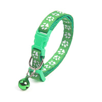 HKM-8865853 Solid Color Nylon Footprints Puppy Bell Collar for Cats - Various Colors Available
