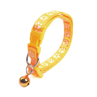 HKM-8865853 Solid Color Nylon Footprints Puppy Bell Collar for Cats - Various Colors Available