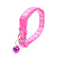 HKM-8865853 Solid Color Nylon Footprints Puppy Bell Collar for Cats - Various Colors Available