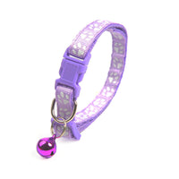 HKM-8865853 Solid Color Nylon Footprints Puppy Bell Collar for Cats - Various Colors Available