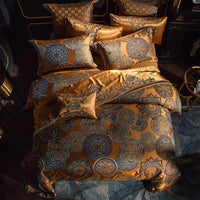 HKM-886611 High-Precision Yarn-Dyed Jacquard Bedding Set - Multiple Options Available