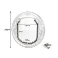 HKM-8867133 Transparent Plastic Cat and Puppy Door with Rotary Switch and 4 Locking Channels - Indoor Use