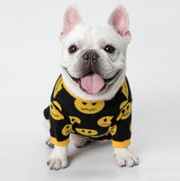 HKM-8867645 Casual Wool Sweater for Dogs and Cats - MK9 Smile Design in Black, Multiple Sizes Available
