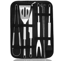 HKM-886867 Portable Stainless Steel BBQ Grilling Tool Set with Oxford Bag - 3/5/7/9 Pieces for Outdoor Cooking