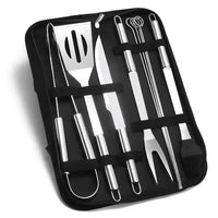 HKM-886867 Portable Stainless Steel BBQ Grilling Tool Set with Oxford Bag - 3/5/7/9 Pieces for Outdoor Cooking