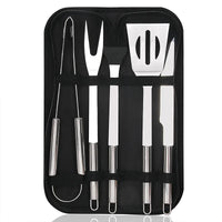HKM-886867 Portable Stainless Steel BBQ Grilling Tool Set with Oxford Bag - 3/5/7/9 Pieces for Outdoor Cooking