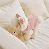 HKM-8869309 Cozy Polyester Dog and Cat Coat in Light Pink and Light Brown Sizes XS-XL