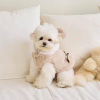 HKM-8869309 Cozy Polyester Dog and Cat Coat in Light Pink and Light Brown Sizes XS-XL