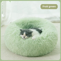 HKM-8869693 Plush Winter Warm Cat & Dog Bed - Cozy Fabric Pet Bed, Various Sizes & Colors
