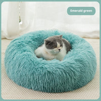HKM-8869693 Plush Winter Warm Cat & Dog Bed - Cozy Fabric Pet Bed, Various Sizes & Colors