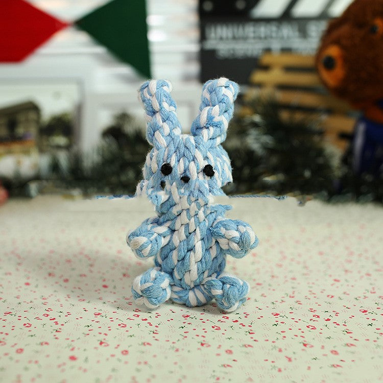 HKM-8870461 Cotton Rope Animal Chew Toy for Dogs - Giraffe, Hippo, Elephant, Duck, Bear, Tiger, Turtle, Alligator, Lion, Squirrel, Octopus, Dinosaur