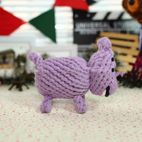 HKM-8870461 Cotton Rope Animal Chew Toy for Dogs - Giraffe, Hippo, Elephant, Duck, Bear, Tiger, Turtle, Alligator, Lion, Squirrel, Octopus, Dinosaur