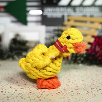 HKM-8870461 Cotton Rope Animal Chew Toy for Dogs - Giraffe, Hippo, Elephant, Duck, Bear, Tiger, Turtle, Alligator, Lion, Squirrel, Octopus, Dinosaur
