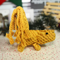 HKM-8870461 Cotton Rope Animal Chew Toy for Dogs - Giraffe, Hippo, Elephant, Duck, Bear, Tiger, Turtle, Alligator, Lion, Squirrel, Octopus, Dinosaur