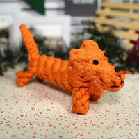 HKM-8870461 Cotton Rope Animal Chew Toy for Dogs - Giraffe, Hippo, Elephant, Duck, Bear, Tiger, Turtle, Alligator, Lion, Squirrel, Octopus, Dinosaur