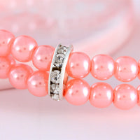 HKM-8871613 Elegant Two Row Pearl Necklace with Elastic in Various Colors for Pets
