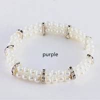 HKM-8871613 Elegant Two Row Pearl Necklace with Elastic in Various Colors for Pets