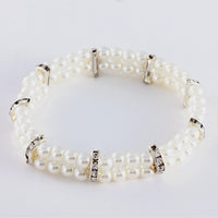 HKM-8871613 Elegant Two Row Pearl Necklace with Elastic in Various Colors for Pets
