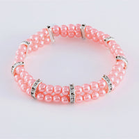 HKM-8871613 Elegant Two Row Pearl Necklace with Elastic in Various Colors for Pets