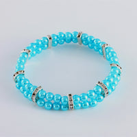 HKM-8871613 Elegant Two Row Pearl Necklace with Elastic in Various Colors for Pets