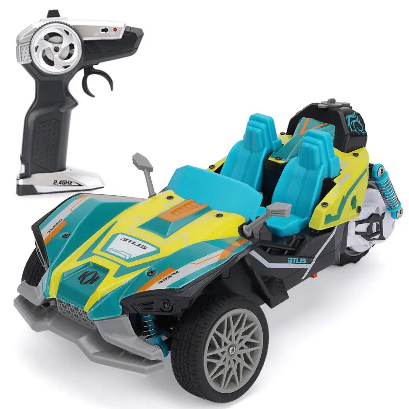HKM-887251 Light Show Remote Control 3-Wheel Stunt Truck for Kids - Electric Indoor/Outdoor Toy, Ready-to-Go