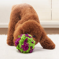 HKM-8872893 Plush Interactive Dog Teething Ball for Chewing and Cleaning Teeth, 15cm Diameter