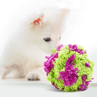 HKM-8872893 Plush Interactive Dog Teething Ball for Chewing and Cleaning Teeth, 15cm Diameter
