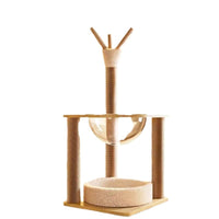 HKM-8873661 Luxury Wooden Cat Climbing Frame with Integrated Space Capsule Design