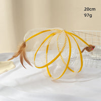 HKM-8874685 Cat Tunnel with Feather Mouse Toy - Durable Plastic Set in Various Colors (20cm & 25cm)