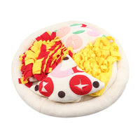 HKM-8876221 Pet Snuffle Mat for Dogs - Pizza Hidden Food Sniffing Pad for Training and Decompression, Soft Polar Fleece Surface, Non-Slip Base
