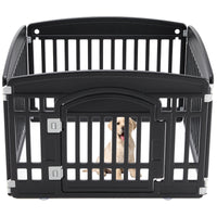 HKM-8876989 Pet Playpen for Small to Medium Dogs - Portable 4 & 6 Panel Design in White and Black, Safe and Easy to Clean