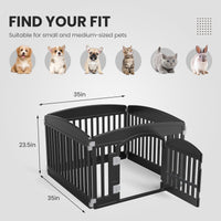 HKM-8876989 Pet Playpen for Small to Medium Dogs - Portable 4 & 6 Panel Design in White and Black, Safe and Easy to Clean