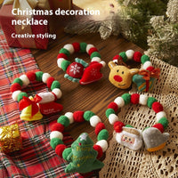 HKM-8877373 Festive Plush Christmas Pet Collars - Santa, Tree, Elk, Candy & Shoes
