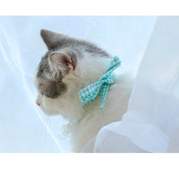 HKM-8877757 Pet Saliva Towel in Plaid Cotton - Available in Daisy Pink, Green, and Blue, Sizes S & M