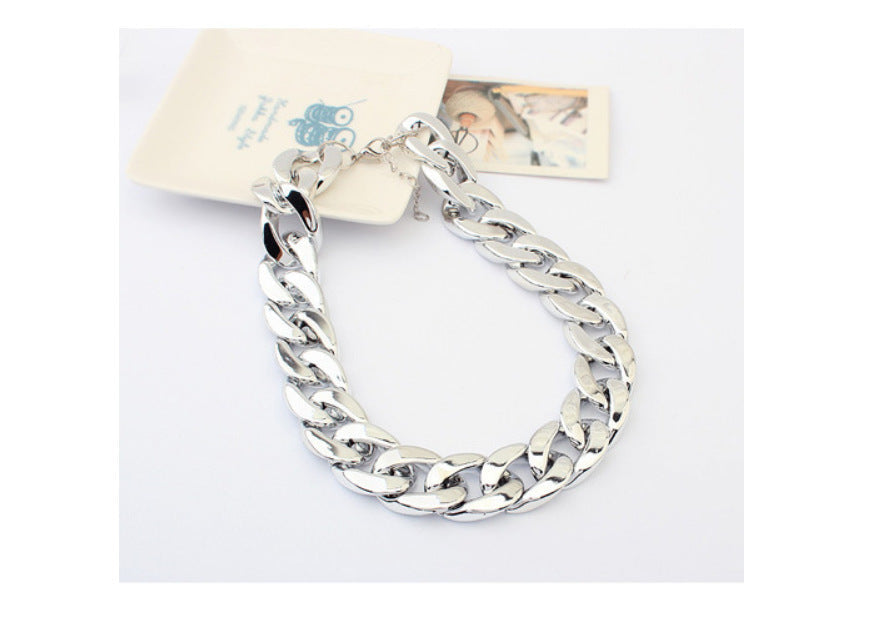HKM-8878013 Monochrome Dog Collar Necklace for Small and Medium Pets - Tuhao Gold, Platinum, Rose Gold - 35cm with Extension Chain