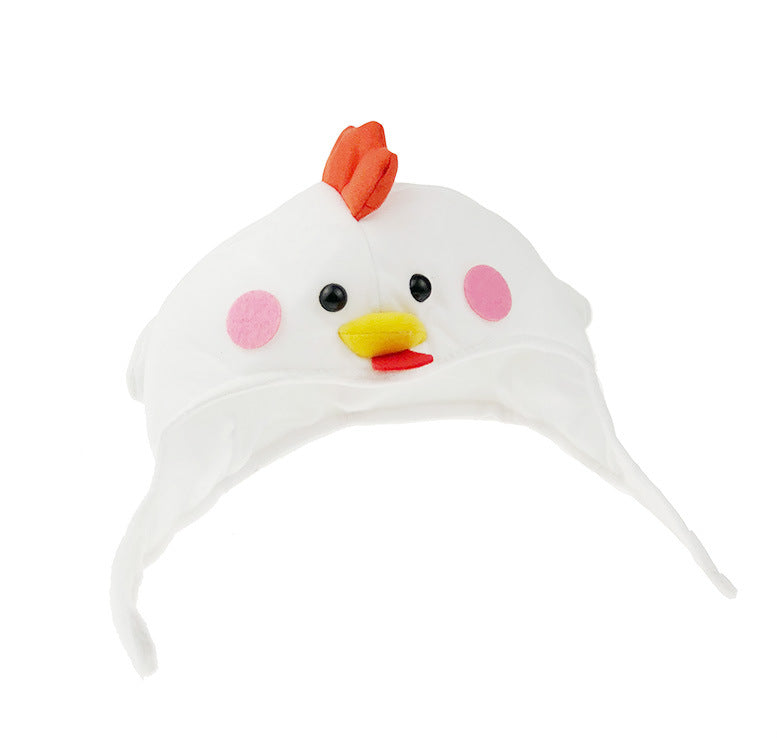 HKM-8880189 Cute Dog Hat for Stylish Pet Headwear - White Polyester, Sizes Large & Medium