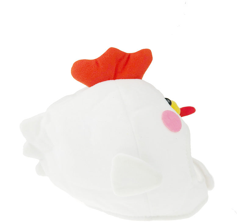 HKM-8880189 Cute Dog Hat for Stylish Pet Headwear - White Polyester, Sizes Large & Medium